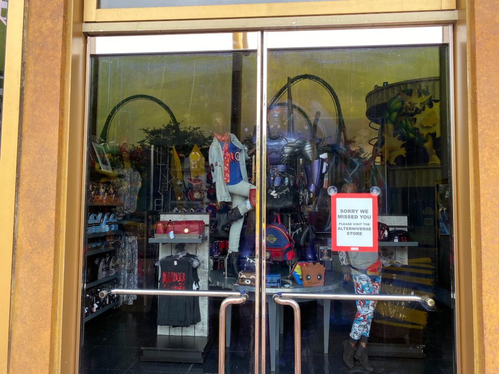 Closed store at Marvel Super Hero Island