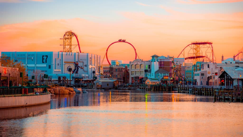 Universal Studios Florida evening lagoon view