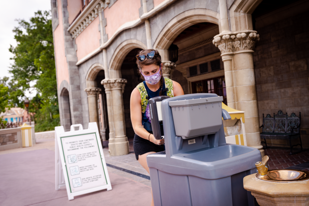 Hand-washing station in Epcot