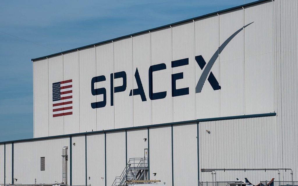 The SpaceX hangar at the Kennedy Space Center