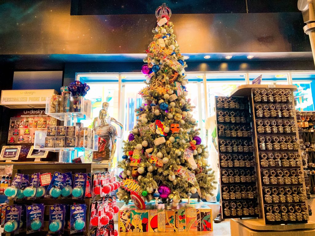 Christmas trees in Marvel Super Hero Island