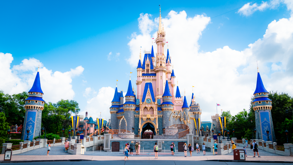Wide daytime shot of Cinderella Castle