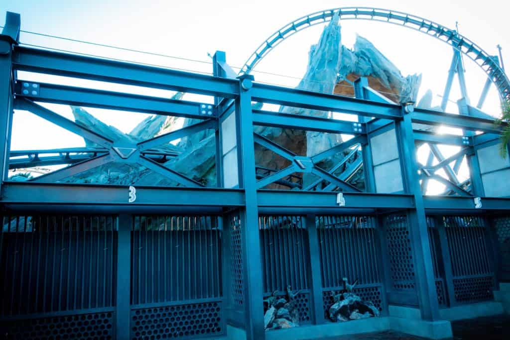 Jurassic World VelociCoaster's construction walls are down