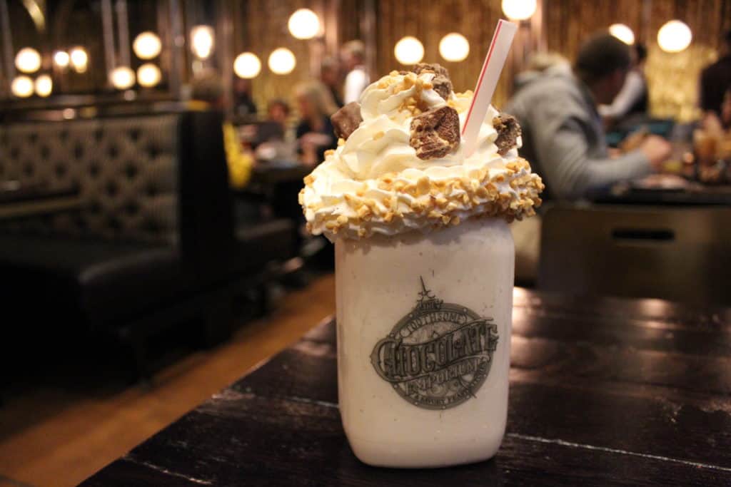 A milkshake at Toothsome Chocolate Emporium