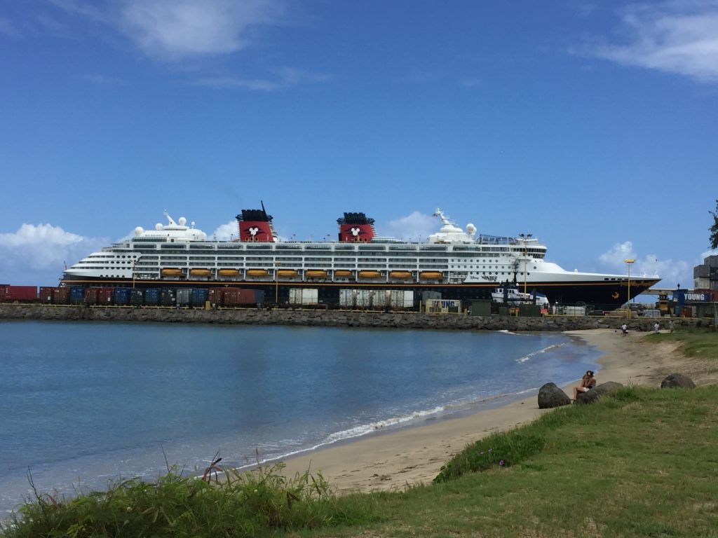 The Disney Wonder docked in Maui