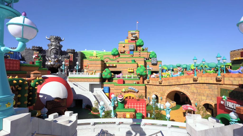 Super Nintendo World POV from Peach's Castle