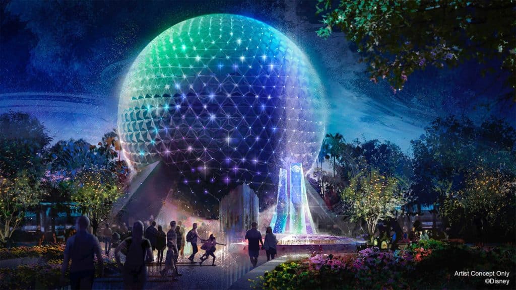 The Spaceship Earth makeover for Disney World's 50th anniversary celebration