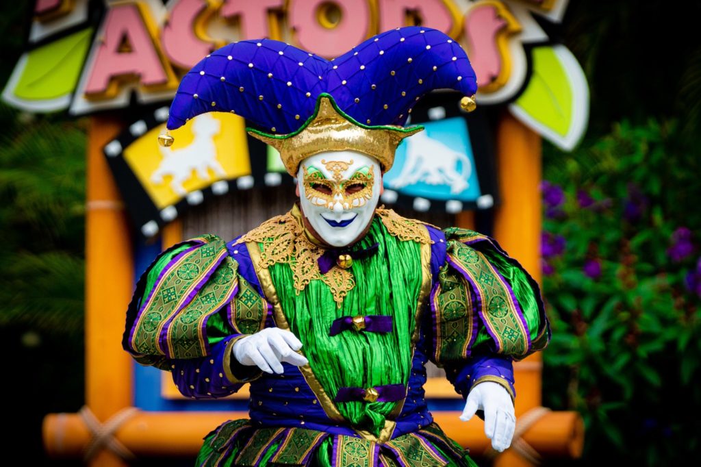 Mardi Gras 2021 performer at Universal Studios Florida