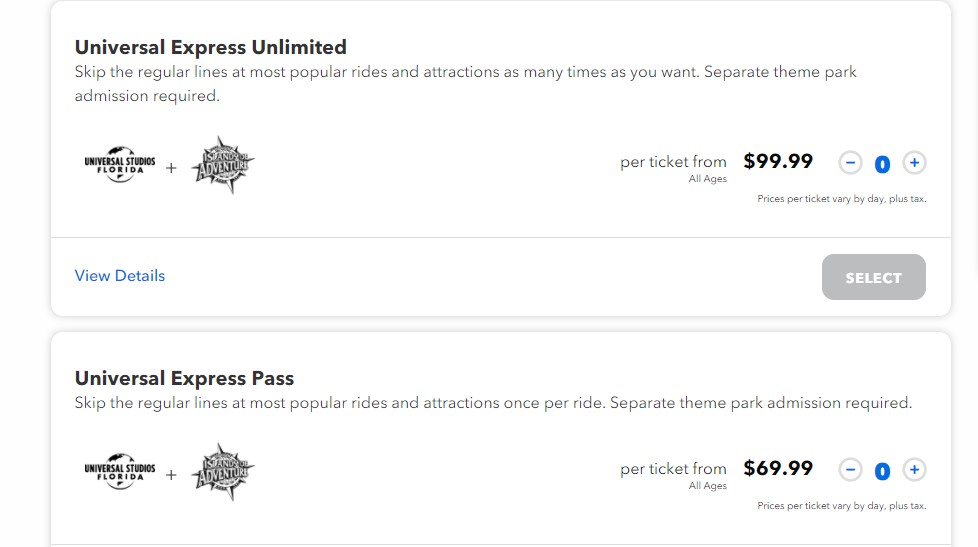 Universal's Islands of Adventure Express Pass