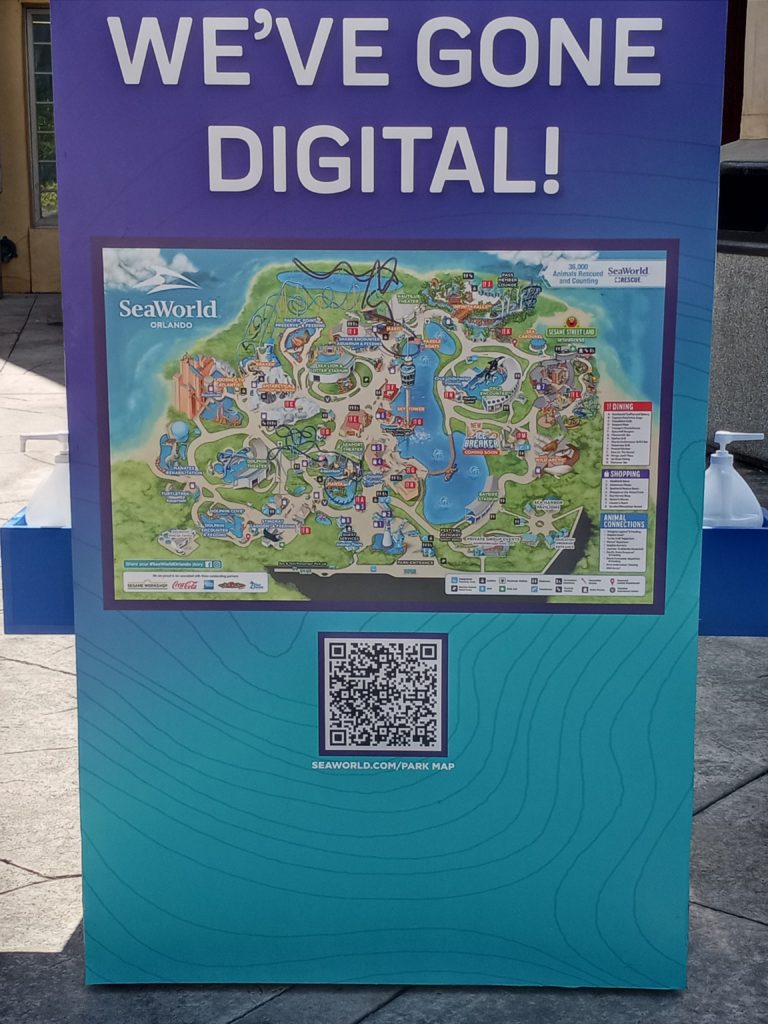 Digital map kiosk at SeaWorld Orlando