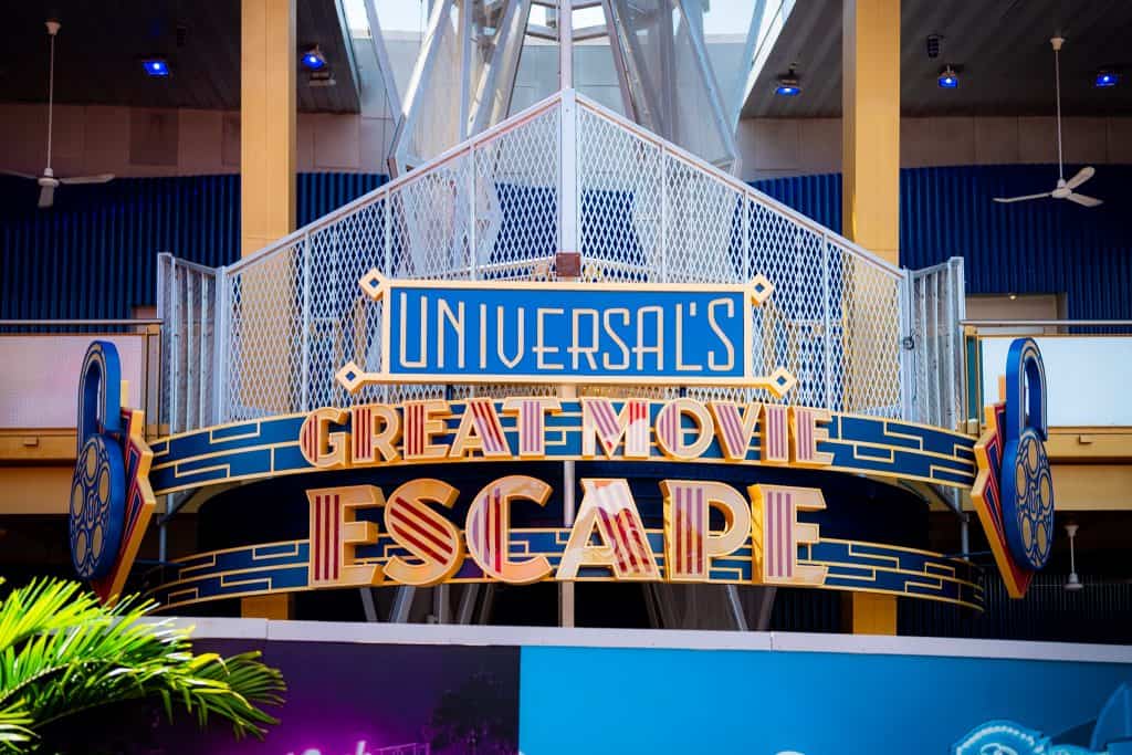 Signage for Universal's Great Movie Escape at Universal CityWalk Orlando