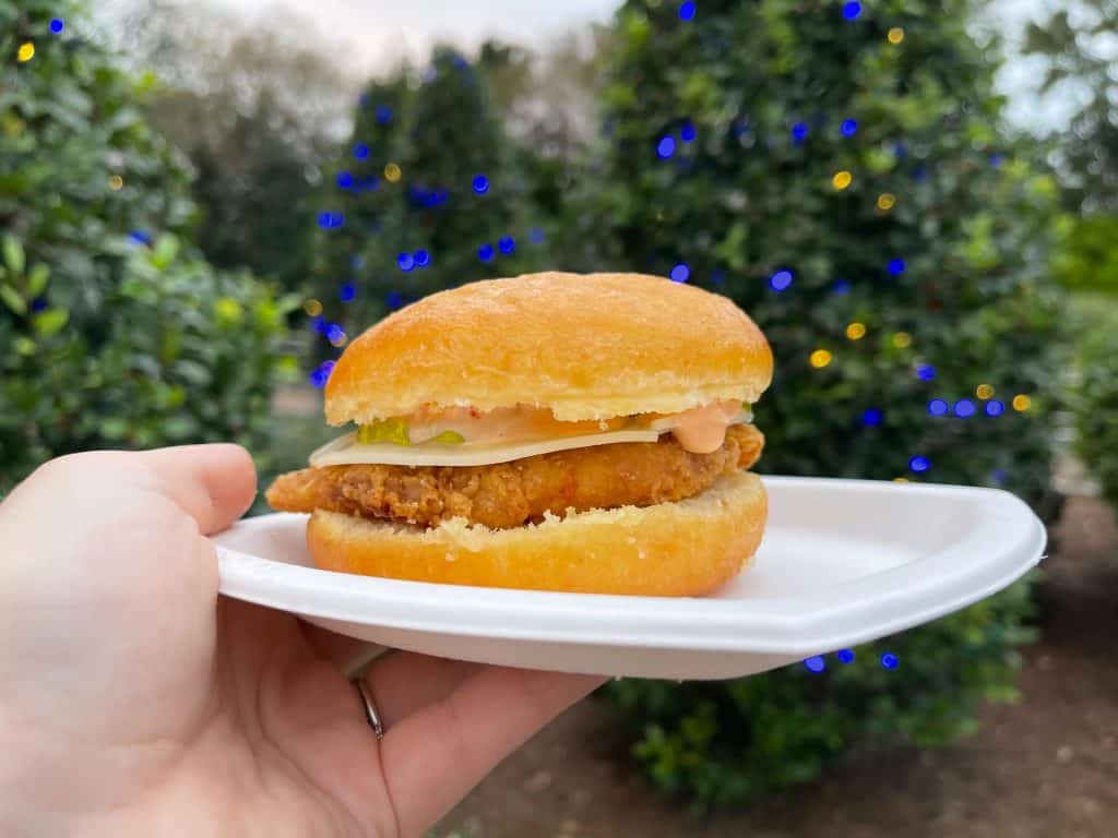 SeaWorld Christmas Celebration Santa’s Sweet & Savory Treat Doughnut Chicken Sandwich