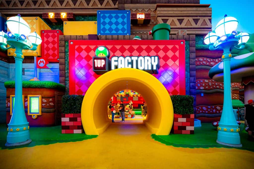 1UP Factory in Super Nintendo World at Universal Studios Hollywood