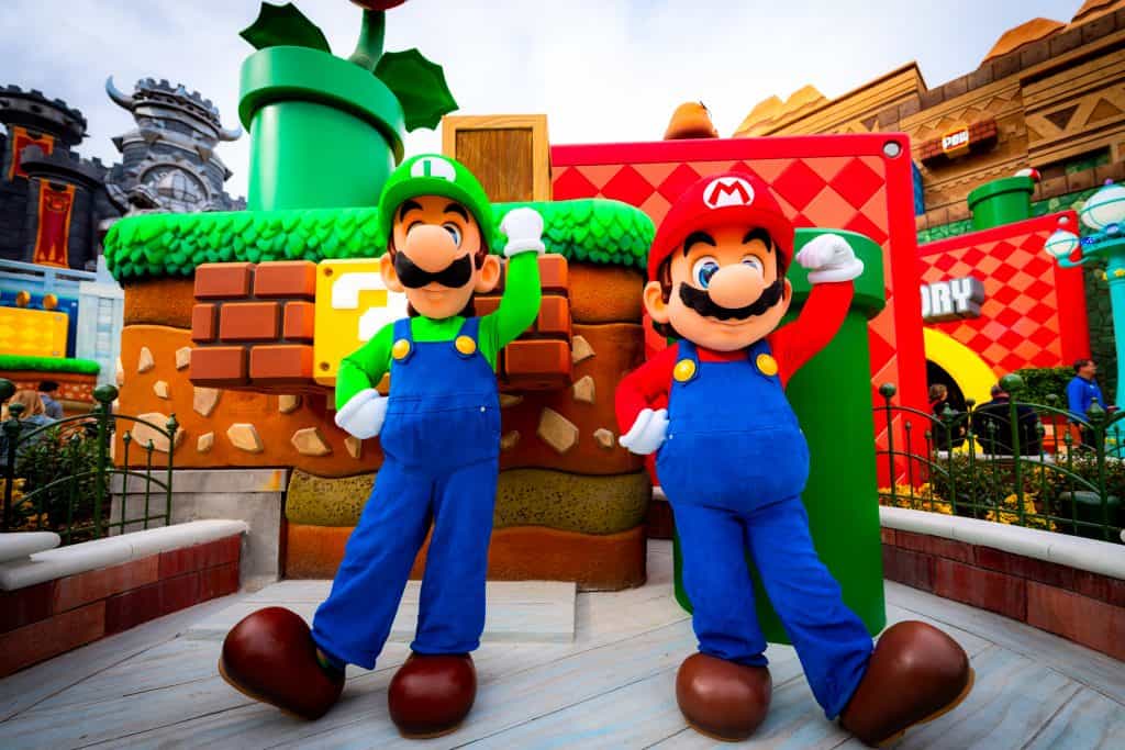 Mario & Luigi in Super Nintendo World at Universal Studios Hollywood