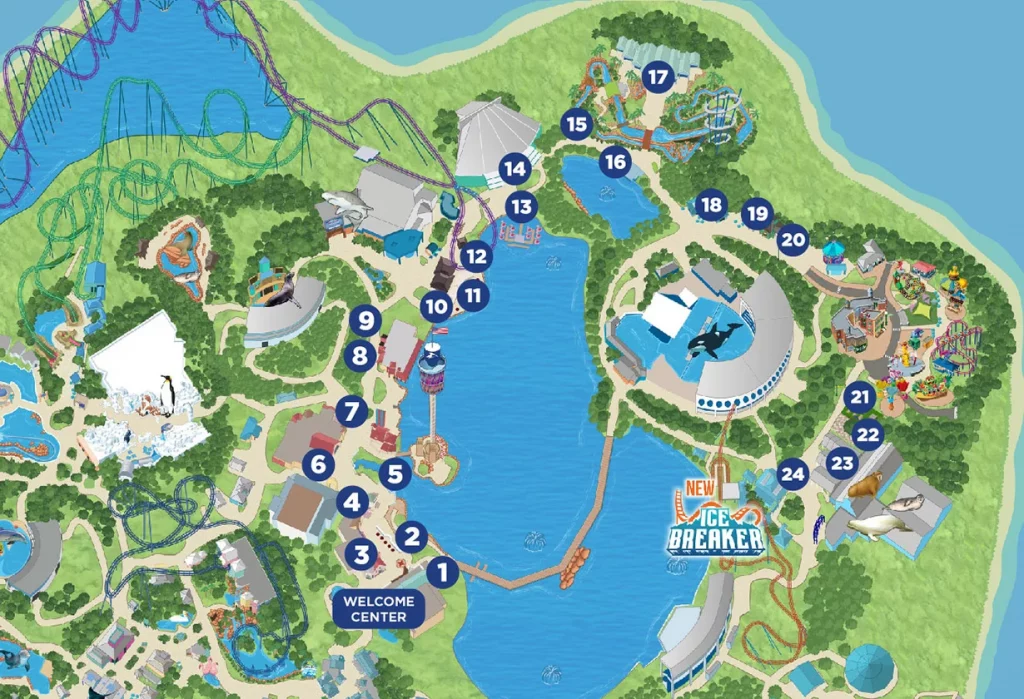 Culinary Marketplace Map for Seven Seas Food Festival at SeaWorld Orlando