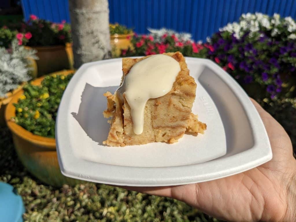 Jameson-infused bread pudding topped with Jameson Anglaise sauce