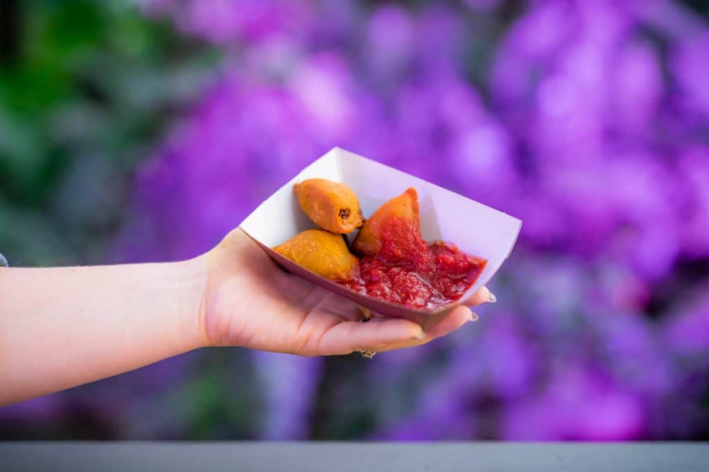 Vegetable Samosa with Peppadew-Tomato Chutney at Busch Gardens Tampa Bay Food & Wine Festival