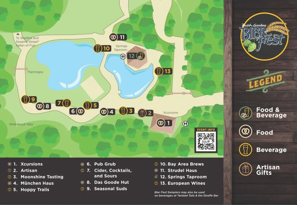 Busch Gardens Tampa Bay's Bier Fest Map