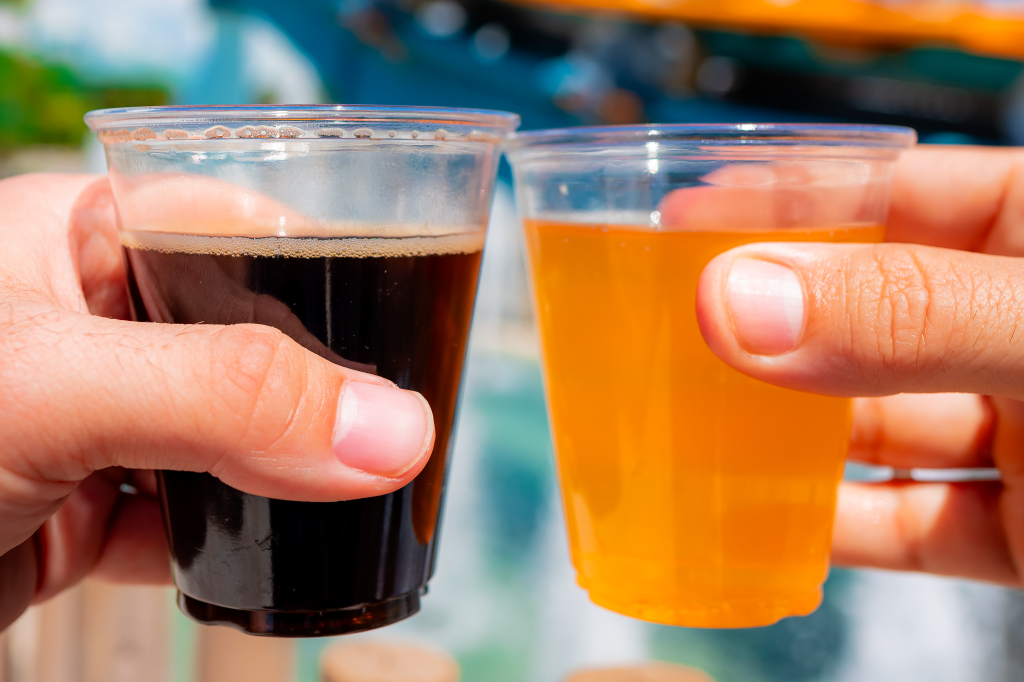 Abita Purple Haze (Left) & Dogfish Head Citrus Squall Double Golden Ale (Right) at SeaWorld Orlando's Craft Beer Festival