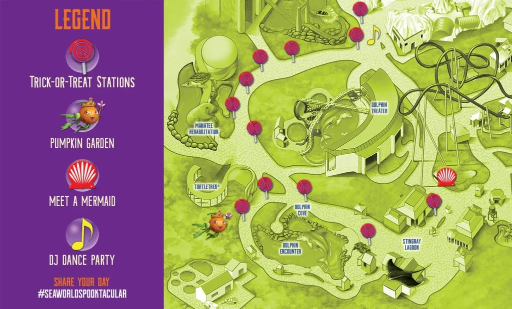 SeaWorld's Halloween Spooktacular 2023 Event Map