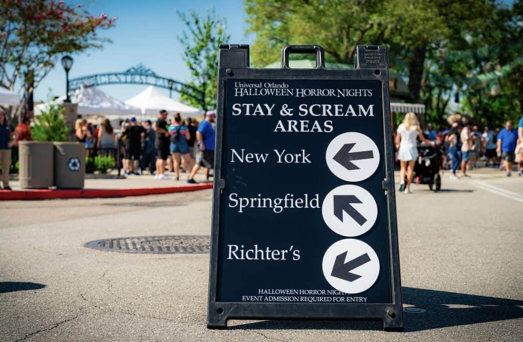 Halloween Horror Nights Stay & Scream Areas