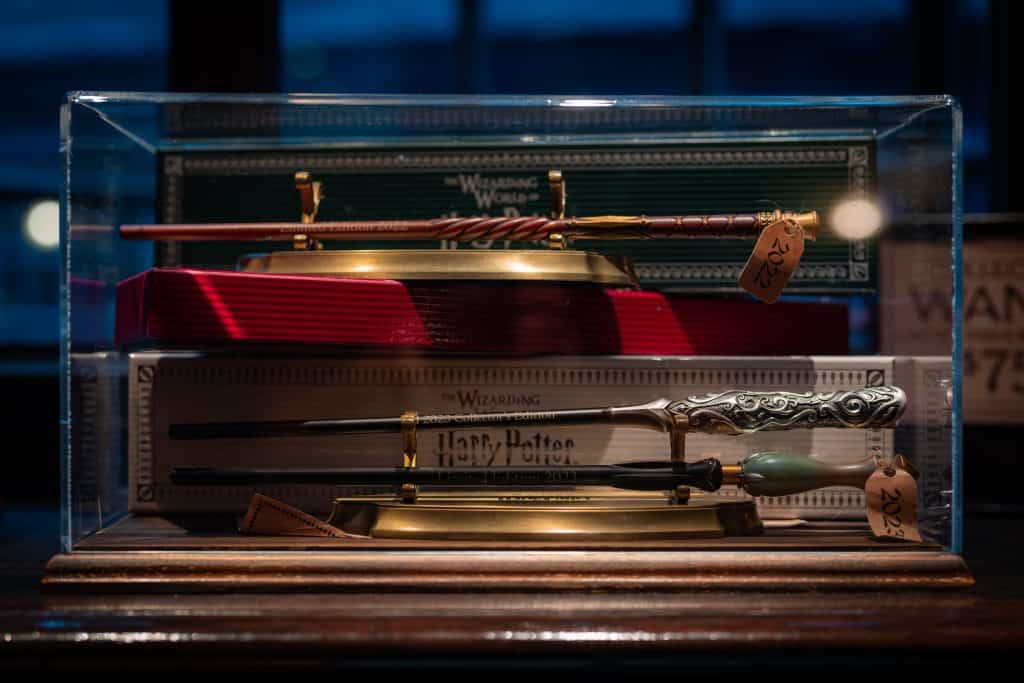 2022 & 2023 Collectable Wands displayed with the Fall 2023 Seasonal Wand