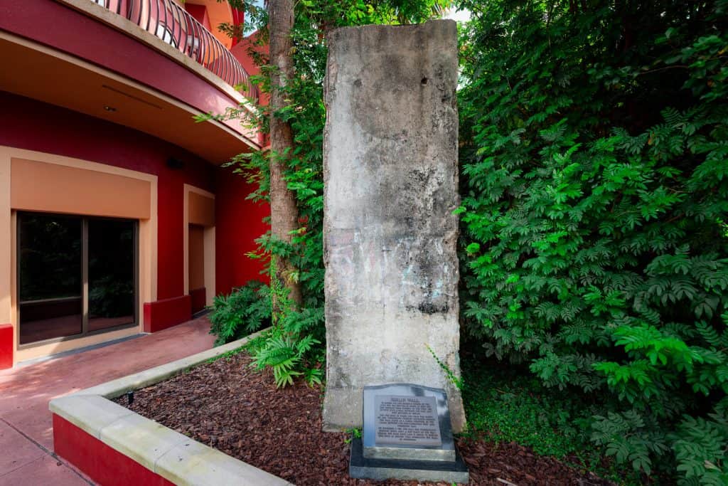A selection of the Berlin Wall has been placed behind Hard Rock Cafe in CityWalk