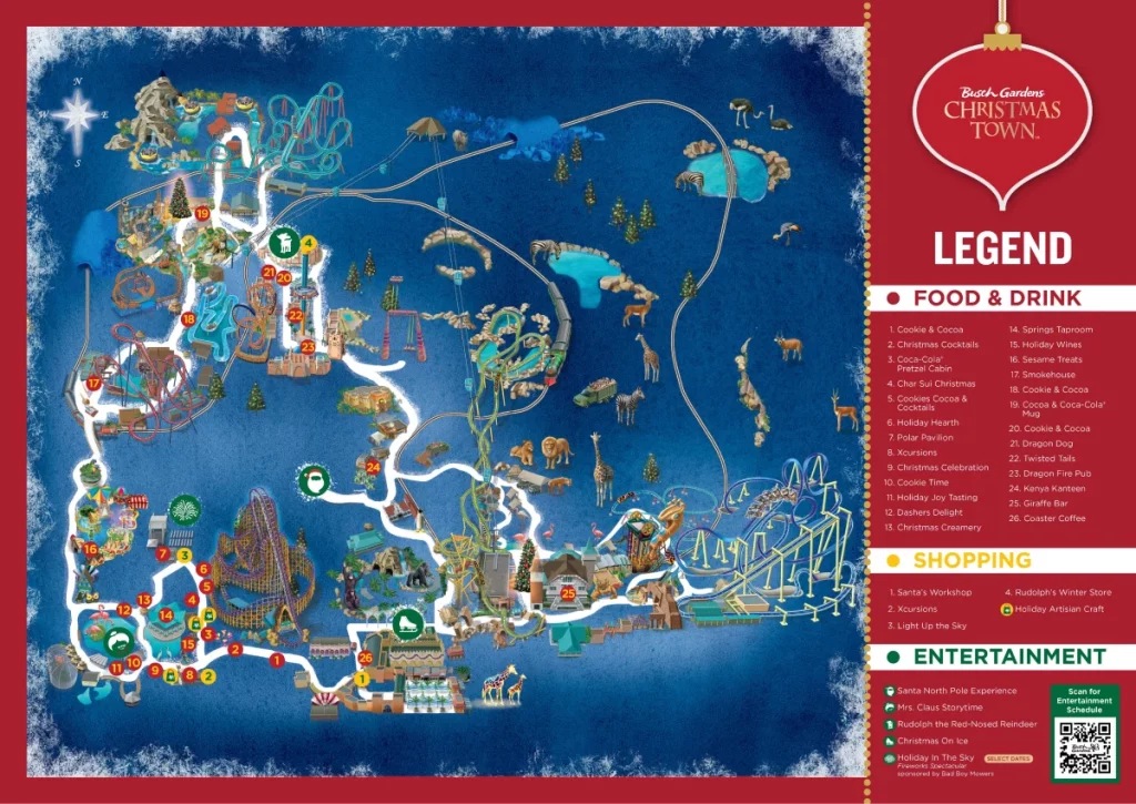 Busch Gardens Christmas Town 2023 Map