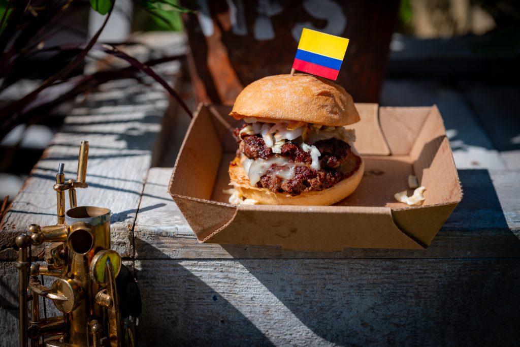 Colombian Burger at Universal Mardi Gras