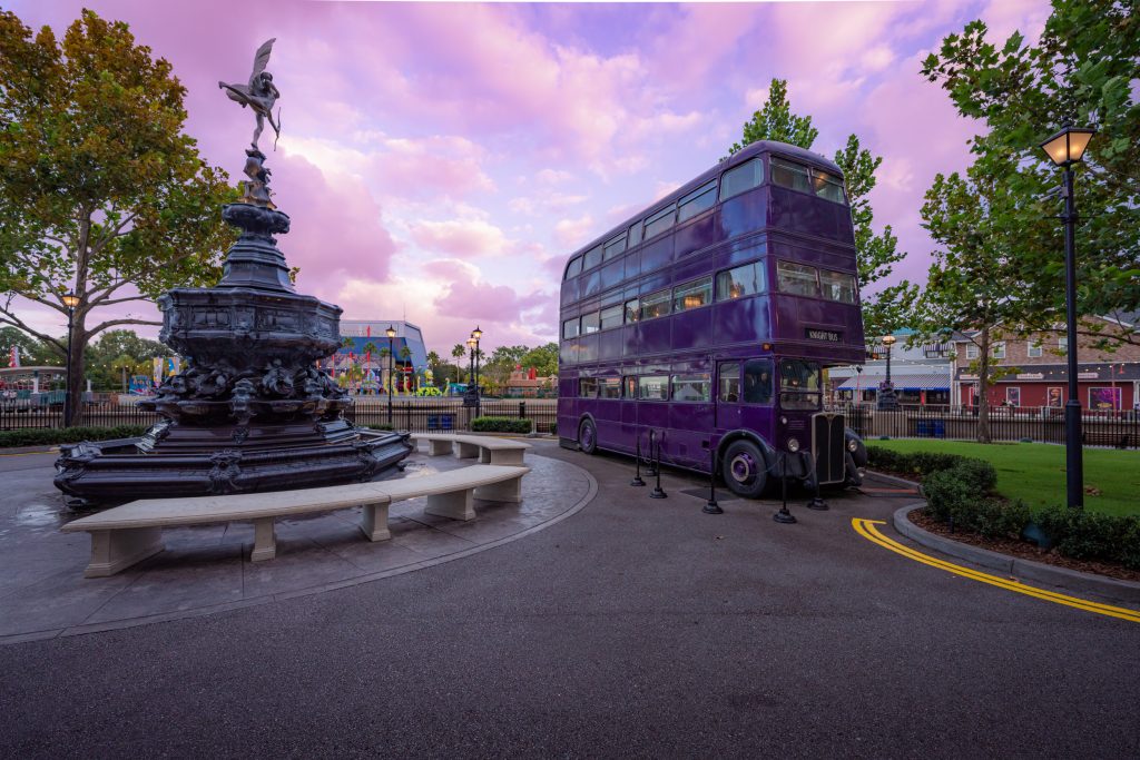 The Knight Bus at the London Waterfront in Universal Studios Florida