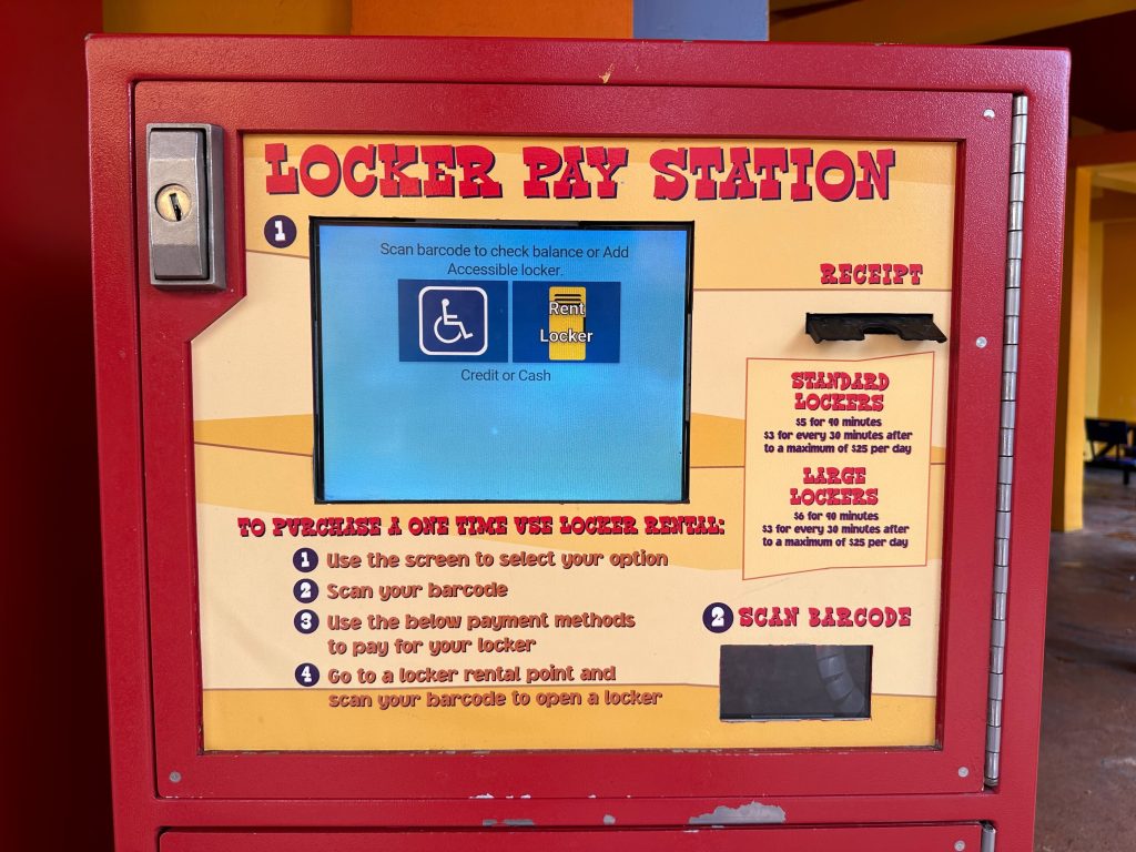 Lockers at Dudley Do-Right's Ripsaw Falls