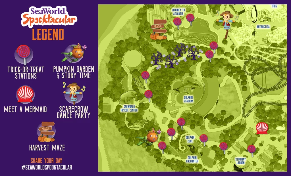 SeaWorld's Halloween Spooktacular 2024 Event Map