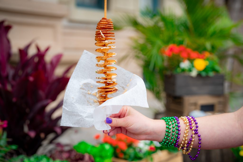 Cajun Spiced Twisted Tater at Universal Mardi Gras