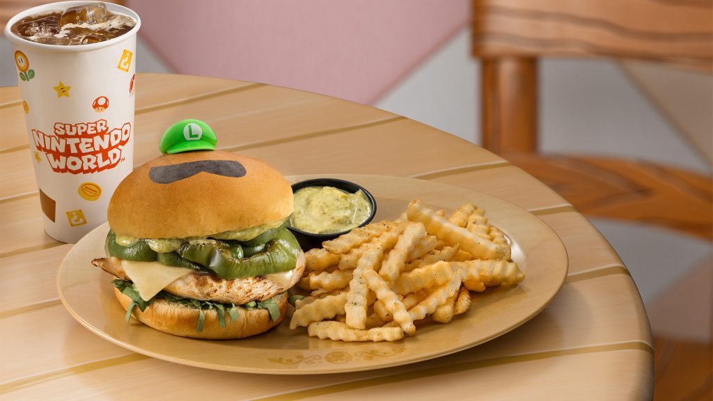 Luigi Burger at Universal Epic Universe's Toadstool Cafe