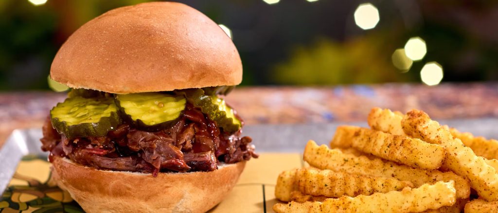 Slow Smoked Brisket Sandwich at Universal Epic Universe's The Oak & Star Tavern