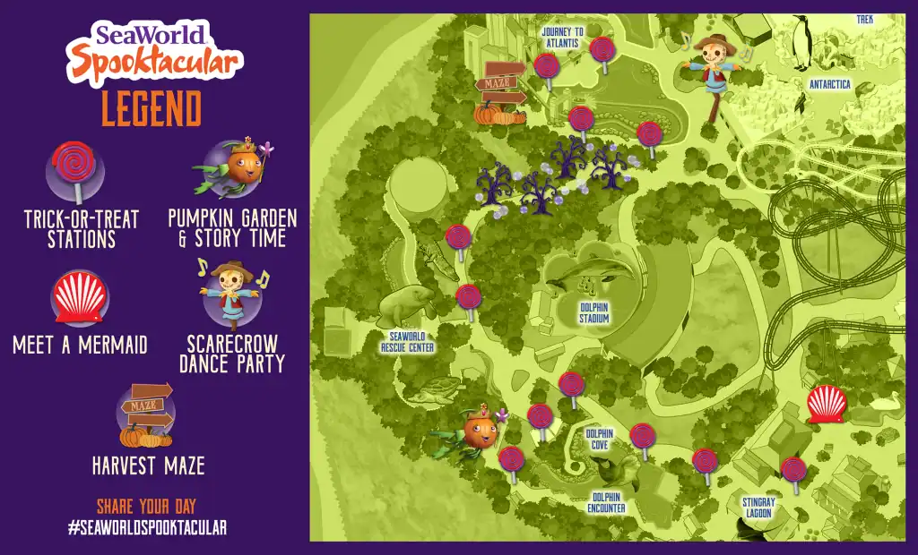 SeaWorld's Halloween Spooktacular 2025 Event Map