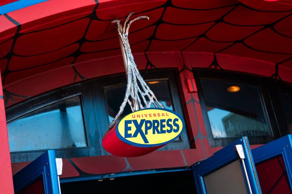 Express Pass Signage at The Amazing Adventures of Spider-Man