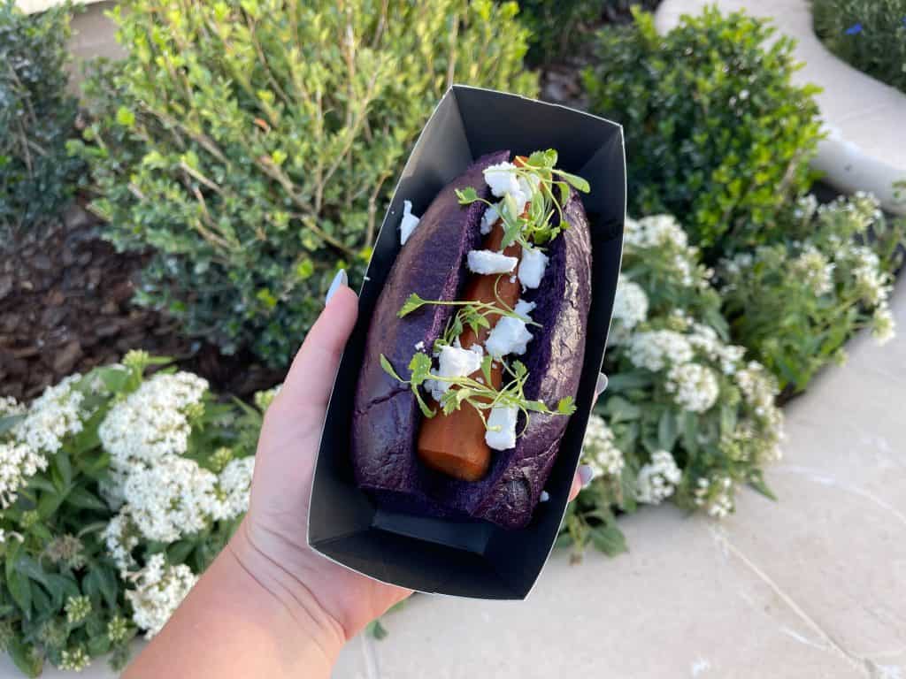 Smoky Carrot Dog at Universal Epic Universe's Comet Dogs