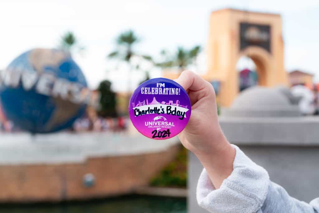Celebrating Button from Universal Orlando Resort
