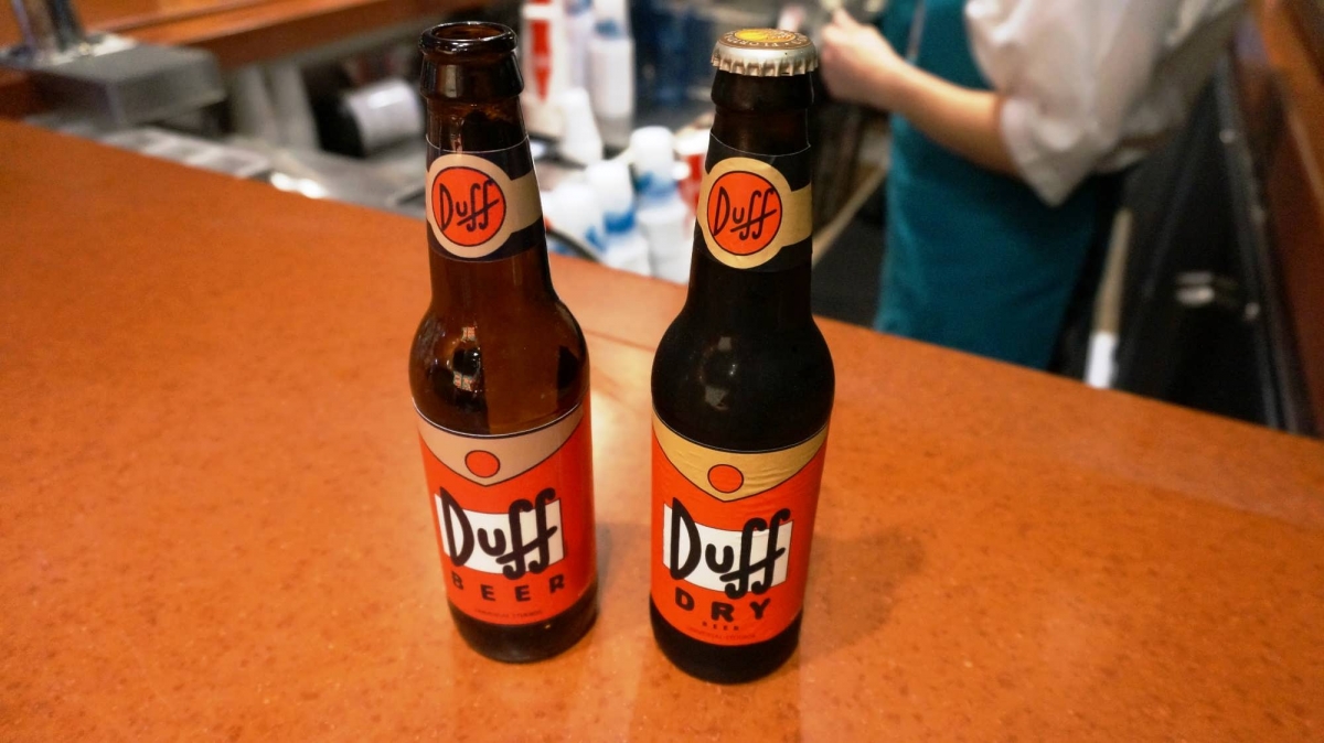 The Simpsons Universal Studios Parks Lady Duff Beer Bottle