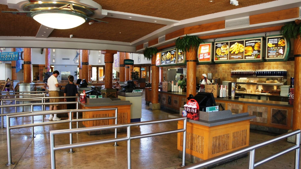 Inside the quick service counter at the Burger Digs