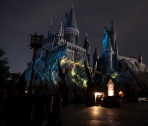 Nighttime Lights at Hogwarts Castle at Islands of Adventure