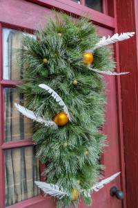 The Christmas decorations of Hogsmeade