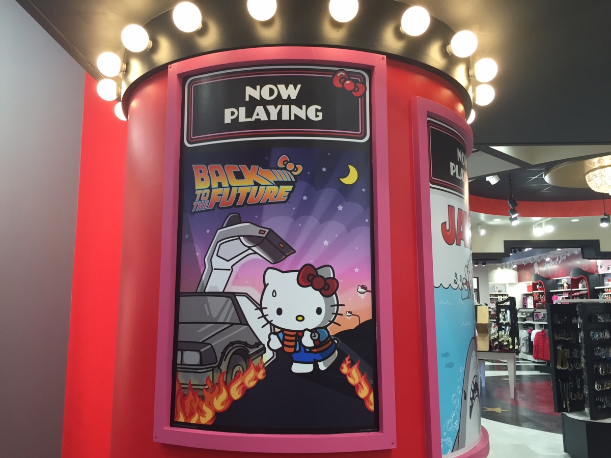 Authentic Universal Studios Hello Kitty Back to the Future Poster